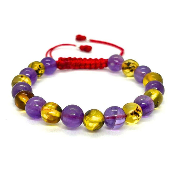 Amber and Amethyst Bracelet