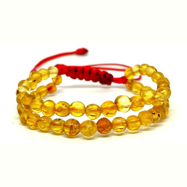 Double Small Amber Bead Bracelet