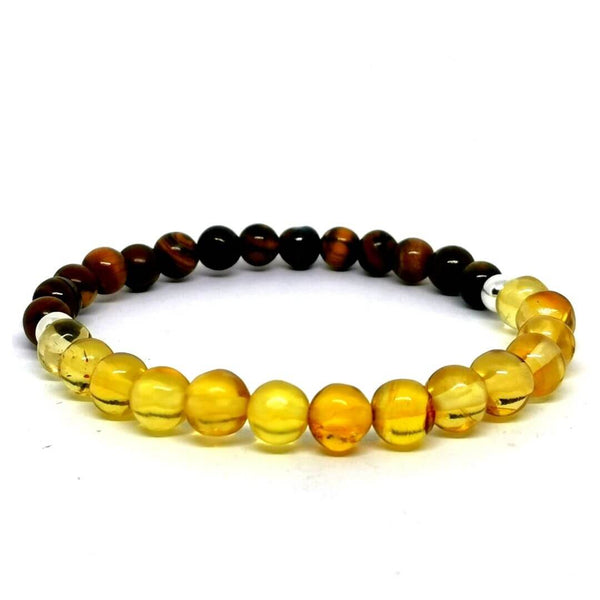 Tiger's Eye and Chiapas Amber Bracelet